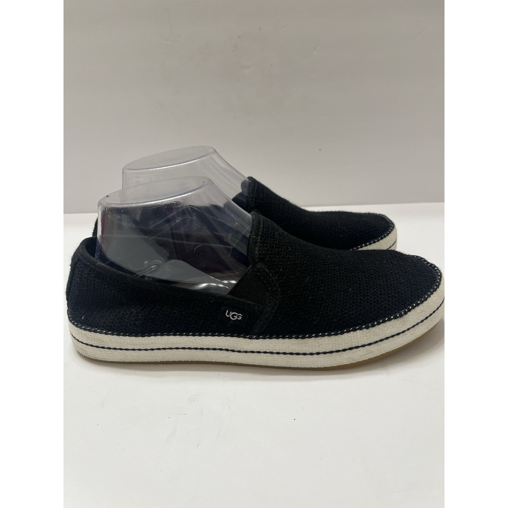 Ugg Shoes Womens 8 Bren Slip-On Black Knit Comfort Round Toe Flat Casual Low